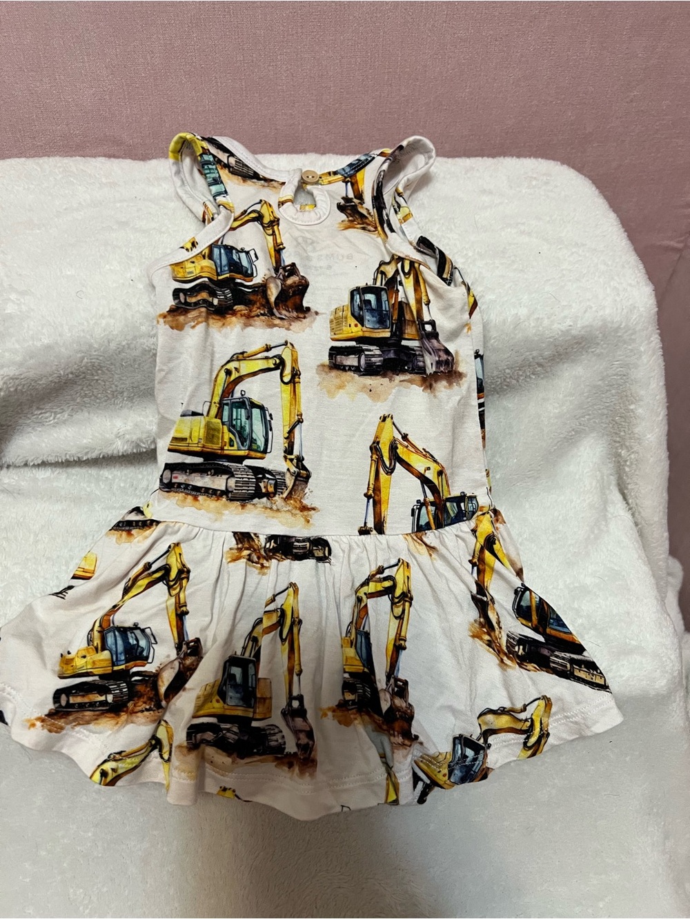 Bums & Roses Load & Behold Bamboo Racerback Ruffle Dress + Bow | 6–12M - Picture 3 of 3